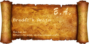 Bredák Anita névjegykártya
